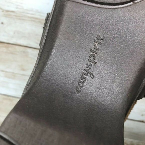 EASY SPIRIT PIERSON WOMEN'S SIZE 6 M BROWN LEATHER MULES CLOGS - Picture 9 of 10